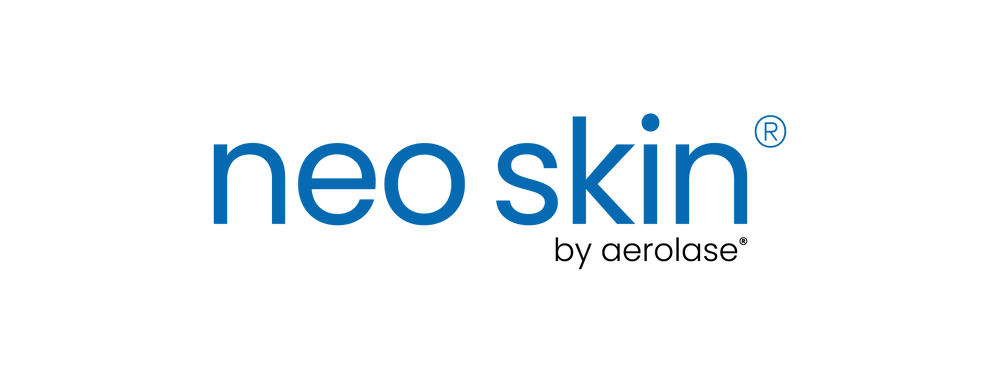 Neo Skin logo in blue text.