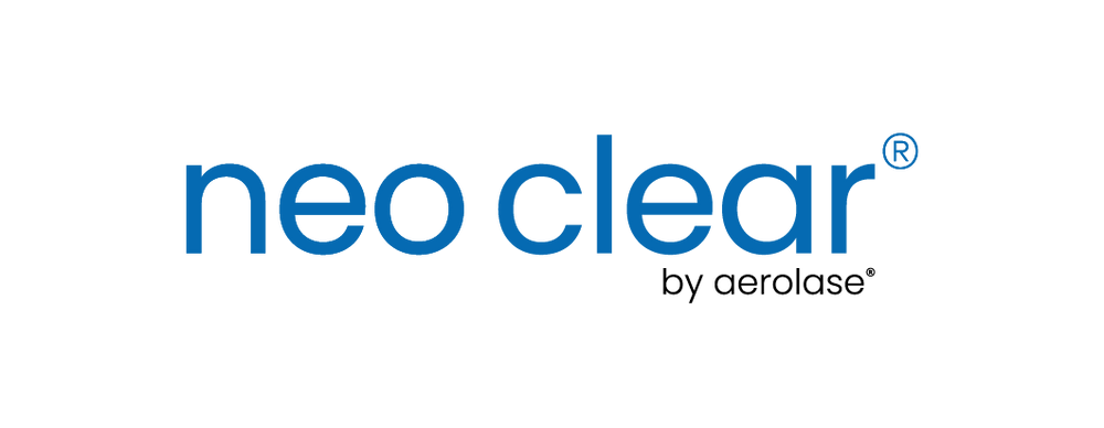 Neo Clear brand logo in blue text.
